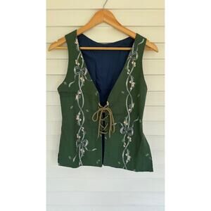 Handmade Corset Front Bow & Flower Motif Vest (S)